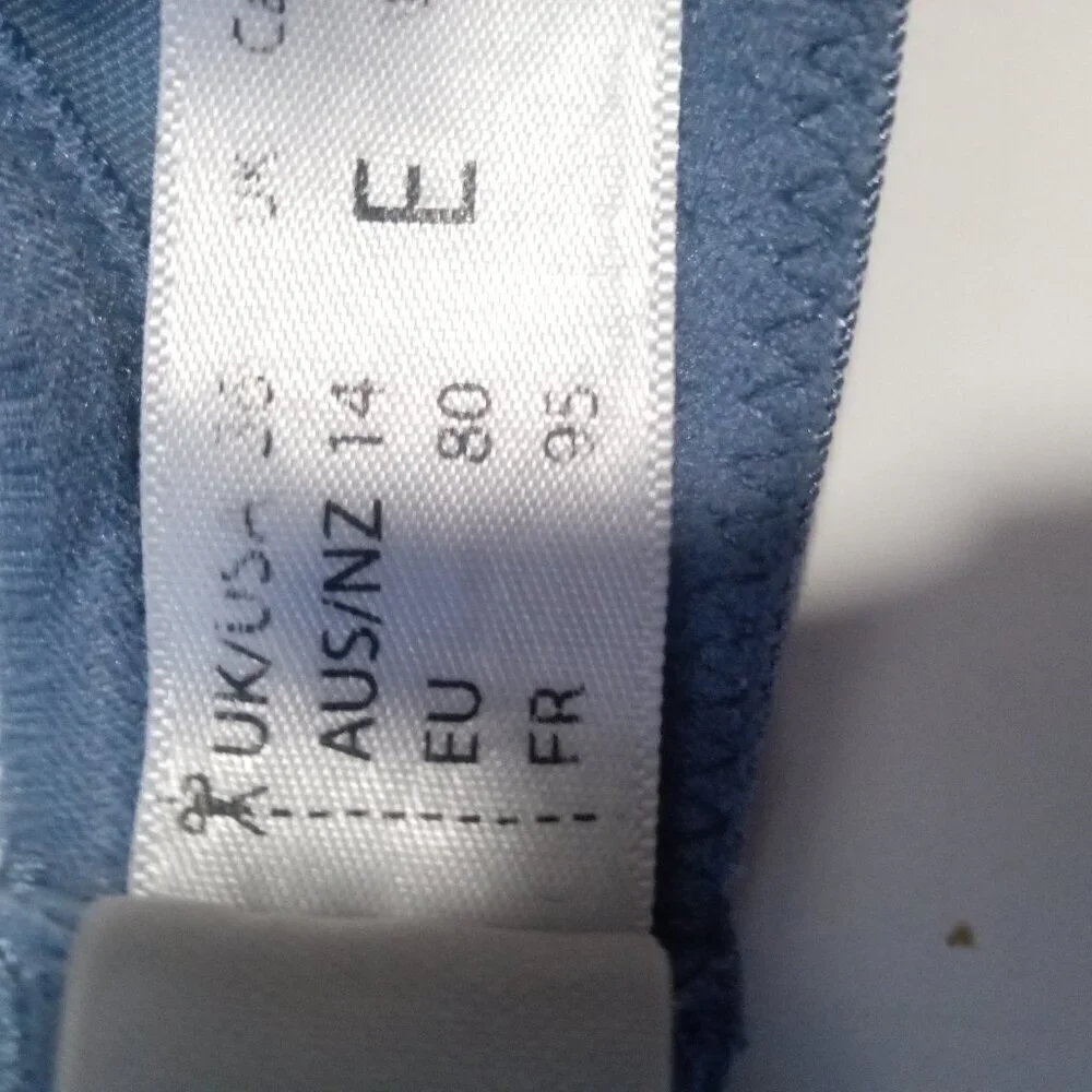PANACHE Indigo Blue Spacer Molded Full Figure Bra Size 36E